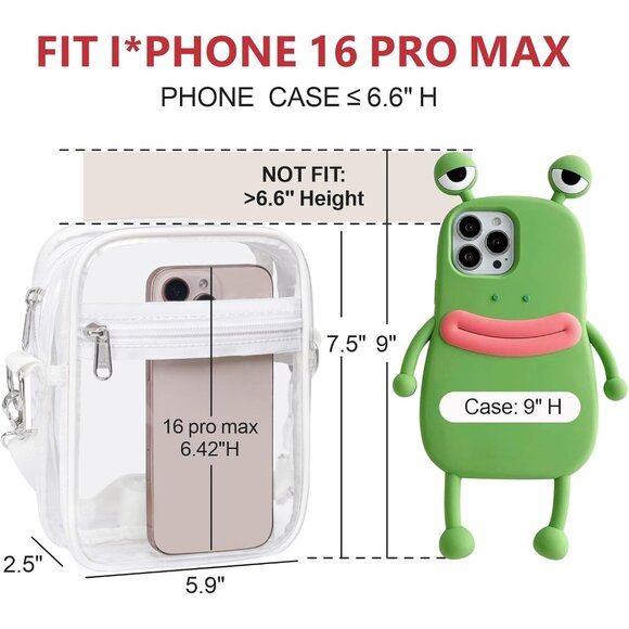 Clear Bag for Stadium Events - Small Clear Purses for Women Crossbody Messenger - Picture 4 of 9